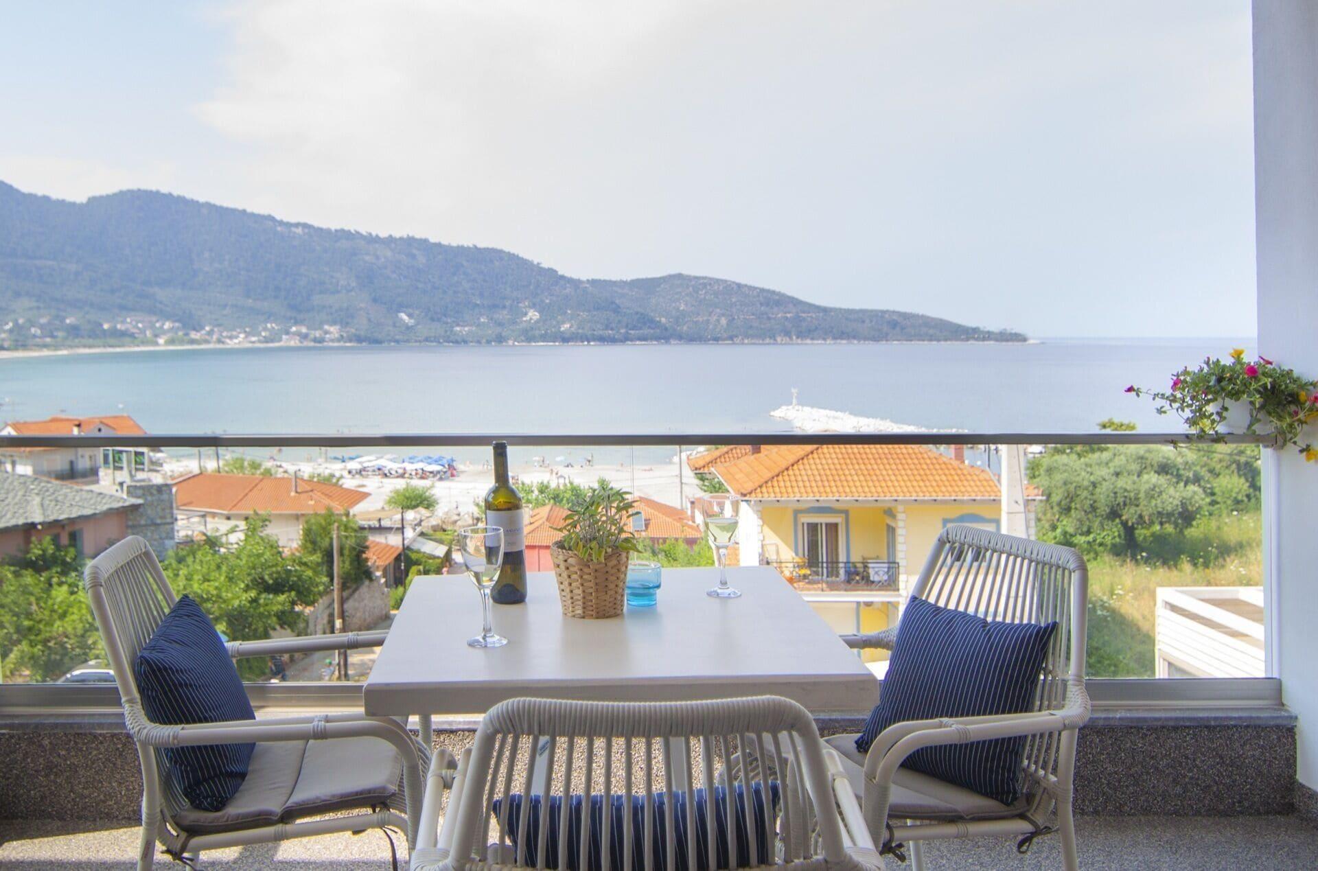 Ntinas Villa With Sea View Скала-Потамиас Экстерьер фото
